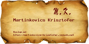 Martinkovics Krisztofer névjegykártya