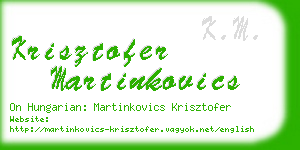 krisztofer martinkovics business card